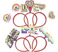 VICASKY 6 Pièces Bandeau Arc Ciel Décoratif pour Fête Accessoires Thématiques Lgbt pour Adultes pour Événements et Photographies