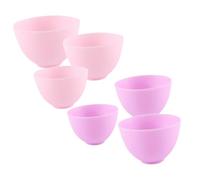 VICASKY 6 Pièces bol en silicone pendant la nuit Bricolage soin du visage bol facial bol de masque petits bols en silicone bols de masque facial bol de mélange de masque Gel de silice rose