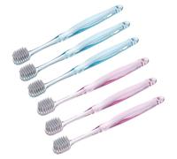 VICASKY 6 pièces Brosse à Dents Cristal Transparente Antibactérienne Argent Pur Poils Souples Larges pour Voyage et Domicile Nettoyage Profondeur sans Abîmer Émail