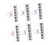 VICASKY 6 pièces Clips pour Partitions de Piano Transparents Acrylique Lot de Colorées Maintien Sécurisé des Pages pour Musiciens et Étudiants Légers et Portables