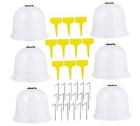 VICASKY 6 pièces Coffret de Clochettes de Protection pour Plantes avec Piquets de Fixation Au Sol et Étiquettes Couverture de Jardin pour Fleurs et Petites Plantes Outil Couleur Aléatoire
