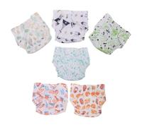 VICASKY 6 Pièces Culotte de Couche Lavable Bébé Imprimée à | Absorbante, Séchage Rapide et Facile à Nettoyer, Polyester Coton, pour Sorties et Usage Quotidien