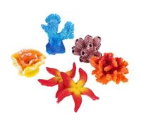 VICASKY 6 Pièces Décorations Artificielles pour Aquarium en Résine, Étoiles de Mer et Coraux, Adaptées Eau Douce et Salée, Ornement pour Décoration de Bac à Poissons Style Plusieurs Styles