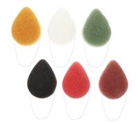 VICASKY 6 Pièces Éponge Exfoliante Visage pour Nettoyage Profond Douce et Naturelle Adaptée Peau Sensible et Grasse Démaquillante et Réutilisable