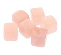 VICASKY 6 Pièces Glaçons Réutilisables Cubes de 1,5-2cm en Pierre de Quartz Rose Décoratifs et Pratiques pour Whisky pour Usage à Domicile ou Hôtel