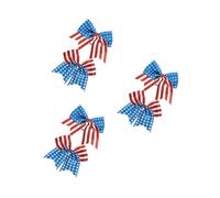 VICASKY 6 Pièces Hair Tie Set With American Flag Bowknot Bright Color Comfortable And Reusable For Of July Party And Daily Use