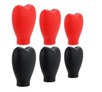 VICASKY 6 Pièces Housse de Pinceaux de Maquillage Silicone Protège Pinceaux Étanches et Poussière Lot de Rouge et Noir pour Usage