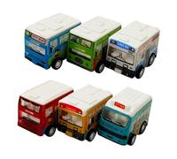 VICASKY 6 Pièces Jouets de Bus Mini huili Retirer Le Bus Scolaire de Bus à Tirer Tirez en arrière Bus Jouets en Plastique Autobus Scolaire pour Tout-Petits Mini-Bus Scolaire