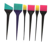 VICASKY 6 Pièces Kit de Pinceaux Silicone pour Teinture Cheveux Applicateurs Souples pour Coloration Uniforme Outils pour Salon et Usage Maison Aléatoires Couleur