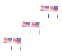 VICASKY 6 Pièces Lot de Drapeaux Américains Portatifs LED Lumineux Décoration Patriotique pour Fête Nationale et Parade