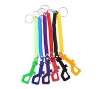 VICASKY 6 pièces Lot de Porte-clés Rétractables avec et Ressort Lanière Spirale Résistante pour Clés Sacs à Dos et Activités Outdoor Design Multicolore Noir Rouge Orange Bleu Vert