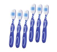 VICASKY 6 pièces Mini Brosses à Dents Ergonomiques à Poils Moyens Poignée Souple pour Établissements Pénitentiaires et de Rééducation Sécurité Renforcée Matériau Tpr
