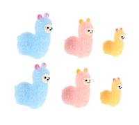 VICASKY 6 Pièces Mini Resin Alpaca Figurines Cute Tiny Animal Ornaments for Potted Plants and Micro Landscape Decoration Creative Miniature Desk and Bookshelf Decor