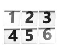 VICASKY 6 Pièces Numéro de Table, Numéros de Table en Acier Inoxydable, Double Face, Numérotés 1 à 6, Style Tente, pour Restaurant, Banquet et Mariage