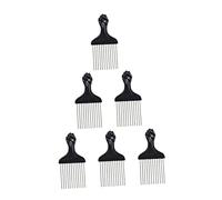 VICASKY 6 Pièces Peigne Afro Métallique pour Cheveux Bouclés Outils de Coiffure pour Hommes Peignes à Démêler et Coiffer