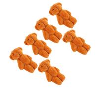 VICASKY 6 Pièces Pendentif Ours en Peluche Poupée Jouets pour Chiens Farci Jouets en Peluche Ours Poupées Reborn Pendentifs Porte-clés à Jolis Pendentifs Porte-clés Coton PP Brown