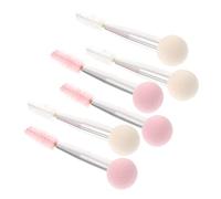 VICASKY 6 Pièces Pinceau de Maquillage Multifonction Éponge à Sourcils et Brosse à Cils avec Applicateur Forme de Champignon Pratique et Blanc et Rose