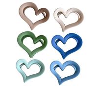 VICASKY 6 Pièces Pinces Cheveux Medium Forme Cœur Acrylique Mat Résistant Lot de Clips pour Cheveux Épais Accessoires Mode Femmes