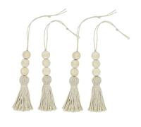 VICASKY 6 Pièces Pompons Décoratifs avec Perles en Matière Naturelle pour Poignée De Porte De Placard Ornements à Pompon pour Décoration Intérieure