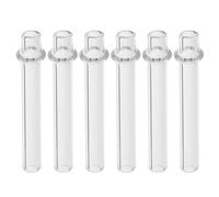 VICASKY 6 Pièces Porte-mèche en Verre pour Lampe à Pétrole, Tube 4 MM | Pièce de Rechange Transparente, Résistance à Chaleur, pour Lampes à Alcool et Torches