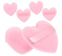 VICASKY 6 pièces Puff Poudre Cœur Portable Petit Houppette Maquillage Doux pour Poudre Léger et Compact pour Femmes et Voyage