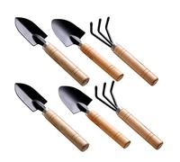VICASKY 6 pièces Set Outils de Jardinage Miniature avec Manche et Outils Métalliques Ensemble de Râteau Pelle et Truelle pour Petits et Plantes Intérieur