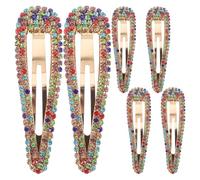 VICASKY 6 Pièces Sparkle Rhinestone Hair Clips Set Metal Snap Duckbill Barrettes Lightweight And Easy One-hand Operation Elegant Bling Hair Accessories For Women Party And Wedding
