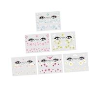 VICASKY 6 pièces Stickers Visage Marguerite Imperméables Résistants Transpiration Décorations Petit Clavicule pour Femmes Filles