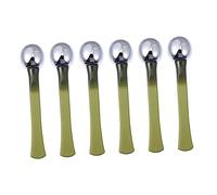 VICASKY 6 Pièces Tige De Beauté Outil De Massage Des Yeux Eye Roller Pour Les Yeux Gonflés Rouleau Sous Les Yeux Tige De Soins De La Peau Masseur De Crème Pour Les Yeux Green Métal