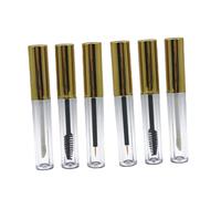 VICASKY 6 pièces Tubes de Gloss à Dorés Bouteilles de Maquillage Rechargeables pour Eyeliner et Brosse à Cils Sub Packaging et Étanche