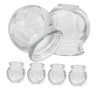 VICASKY 6 Pièces Ventouses Verre pour Thérapie par Succion Massage Corporel Verre Épais Stimulation Circulation Sanguine Utilisation Familiale