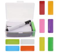 VICASKY 60pièces Étiquettes Magnétiques Effaçables à Sec Colorées Cartes Blanches Réutilisables pour Tableau Blanc Organisation ureau et Maison