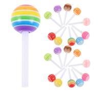 VICASKY 60pièces Mini Breloques Forme de Bonbons Résine Breloques Colorées pour Ongles Décorations Sucettes pour Nail Art Accessoires de Manucure pour Femmes et Filles