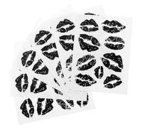 VICASKY 6feuilles Tatouages Autocolant Empreintes De Lèvres Décorations De Visage Pour Femmes Tatouages Corps Formes Variées Unisexe