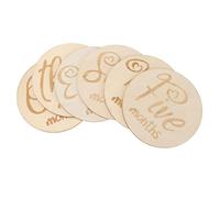 VICASKY 6pcs Baby Baby Milestone Milestone Milestone À Double Face En Bois Photo Props