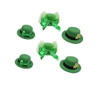 VICASKY 6pièces Accessoires De Cheveux Saint Patrick Épingles à Cheveux Avec Chapeaux De Leprechaun Et Nœuds Verts Pour Fête Irlandaise