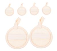 VICASKY 6pièces Disques Exfoliants Luffa Ronds pour Visage Nettoyage Pores Éponge Luffa Corps Douche Disques Démaquillants Naturels pour Peau Saine