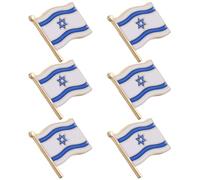 VICASKY 6pièces Drapeau Israël Broches Insigne Alliage Broche Drapeau pour Vêtements Sacs et Chapeaux Accessoire Décoratif de Fête