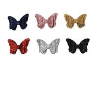 VICASKY 6pièces Lot De Barrettes à Cheveux Avec Nœuds Et Paillettes Pour Petites Filles