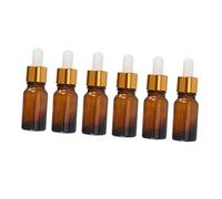 VICASKY 6pièces Lot De Flacons Verre Ambré De Vide Avec Compte-gouttes Pour Huiles Essentielles Et Parfums Rechargeables