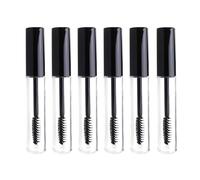 VICASKY 6pièces Lot de Tubes Vides Transparents pour Mascara et Crème pour Cils avec Bouchon Noir