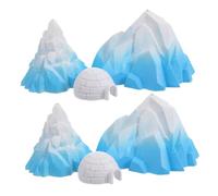 VICASKY 6pièces Miniature Iceberg Model Set with Arctic Glacier and Igloo Scene Detailed Home Decoration Ornament for Winter Display and Diorama