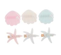 VICASKY 6pièces Set De Épingles à Cheveux Coquillage Et Étoile De Mer Pour Filles Accessoires De Cheveux Amusants Pour Petites Princesses Et Sirènes Clips Colorés