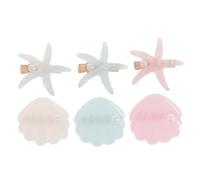 VICASKY 6pièces Set De Pince à Cheveux Étoile De Mer Et Coquillage Pour Filles Accessoires De Cheveux De Style Plage Épingles Mignonnes Pour Événements Et Tenues Quotidiennes