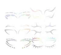 VICASKY 6pièces Tatouages Temporaires Pour Yeux Et Sourcils Lot De Autocollants Eyeliner Visage Pour Halloween Et Fêtes Costumées