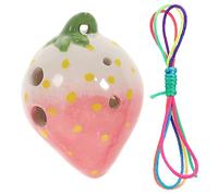 VICASKY 6trous Ocarina à Céramique Motif Fraise Instrument De Musique Pour Débutants Et Pratique