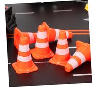 VICASKY 7 Pièces Cônes de Signalisation Miniatures pour Garçon Fille Jouets Éducatifs de Circulation Panneaux Routiers Simulés Cones de Signalisation pour Garçons et Filles pour Jeux