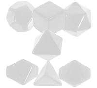 VICASKY 7 Pièces Set de Dés Vierges Plastique Dés à Plusieurs Faces pour Écrire Accessoires Vierges Blocs Non Finis