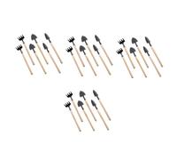 VICASKY 8 Ensembles Mini Kit Jardinage Intérieur Outils de Jardinage Main Mini pour Plantation Transplantation et Désherbage Râteau Pelle et Bêche avec Manche et pour Fleurs et Bonsaïs