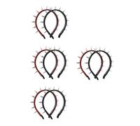VICASKY 8 Pièces Bandeau Cheveux Clouté Punk Élégant Noir et Rouge Accessoire Coiffure Gothique Baroque pour Festivals et Cosplay Mode pour Événements Baroques